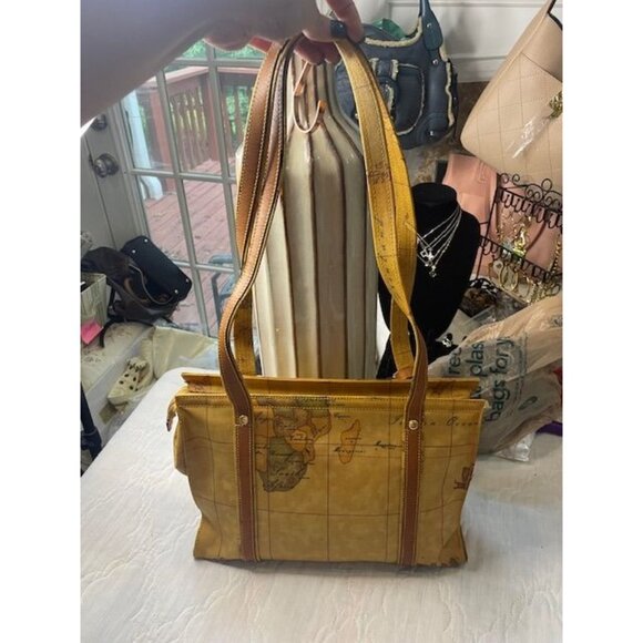 Preloved Alviero Martini 1ª Classe Geo Map Print Tote Bag - Picture 2 of 2